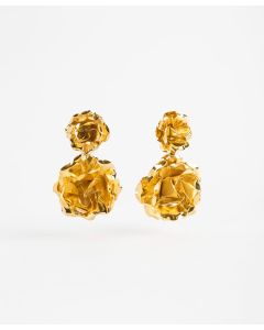 Aretes  bronce baño de oro 22k medianos