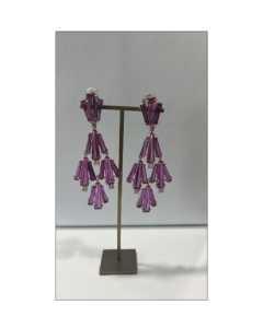 Aretes de plata .925 con clip & 30 Gema Rosa de Francia